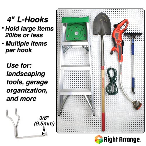 60-Pack Zinc Plated Pegboard Hooks - Assorted Sizes