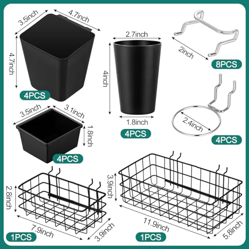 14-Piece Pegboard Organizer Accessories Kit