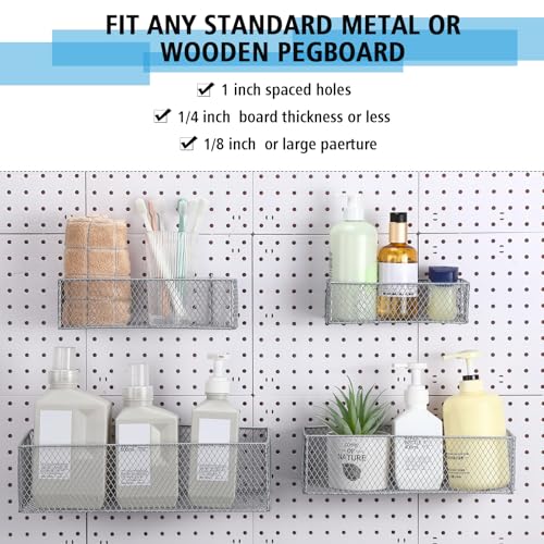 4-Pack Metal Pegboard Baskets for Tool Organization