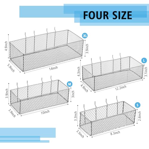 4-Pack Metal Pegboard Baskets for Tool Organization
