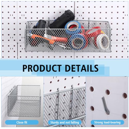 4-Pack Metal Pegboard Baskets for Tool Organization