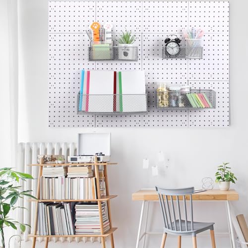 4-Pack Metal Pegboard Baskets for Tool Organization