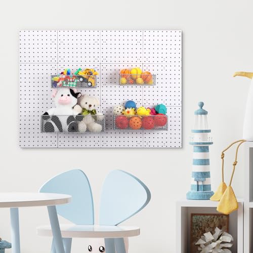 4-Pack Metal Pegboard Baskets for Tool Organization