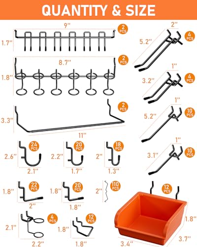 276PCS Heavy Duty Pegboard Organizer Kit