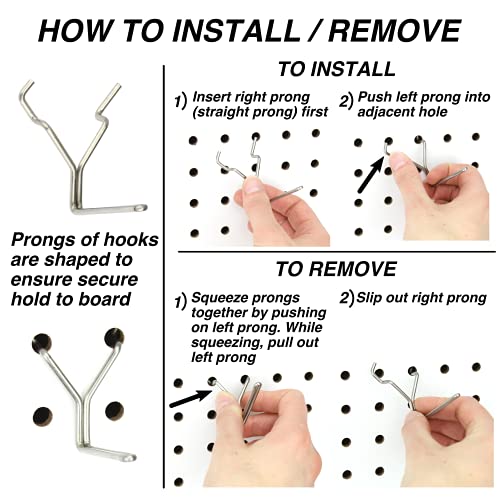 50-Pack Zinc Plated L-Hooks for Pegboards