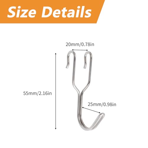 MOROBOR 50pcs Rustproof Stainless Steel Pegboard Hooks