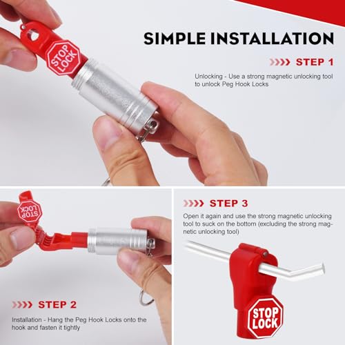 YeeBeny 6mm Plastic Peg Hook Security Locks