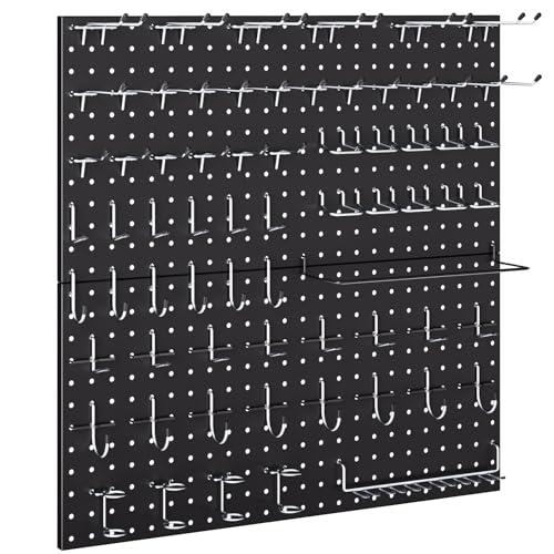 INCLY 100PCS Black Metal Pegboard Organizer Kit