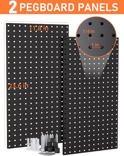 INCLY 100PCS Black Metal Pegboard Organizer Kit