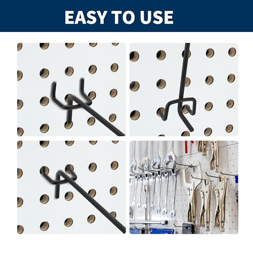 120 Pcs Heavy-Duty Black Pegboard Hooks