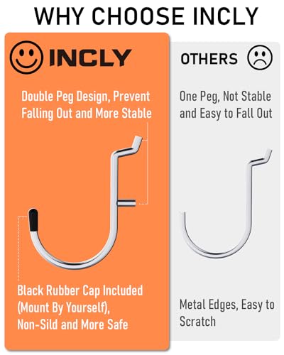INCLY 100PCS Black Metal Pegboard Organizer Kit