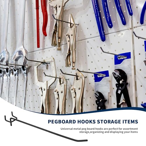 120 Pcs Heavy-Duty Black Pegboard Hooks