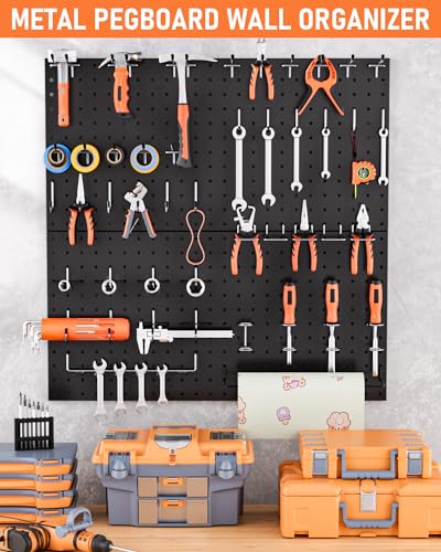 INCLY 100PCS Black Metal Pegboard Organizer Kit