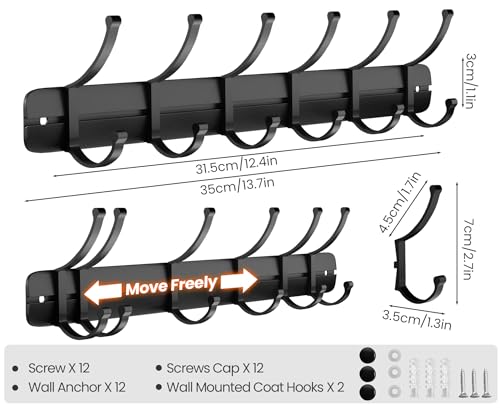 Fayleeko Wall-Mounted Key Holder with 6 Hooks