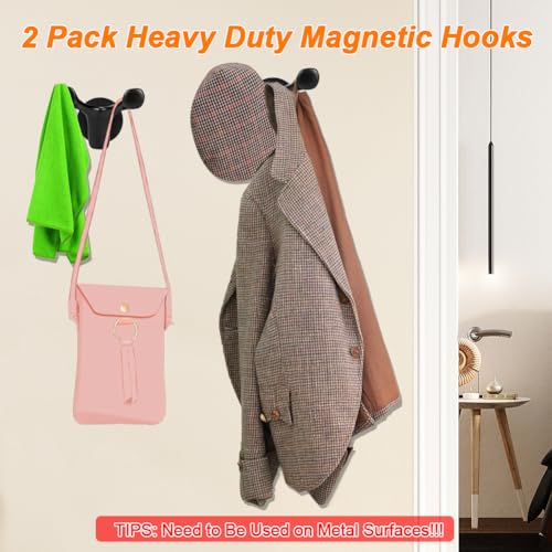 2PCS Heavy Duty Magnetic Hooks for Metal Surfaces