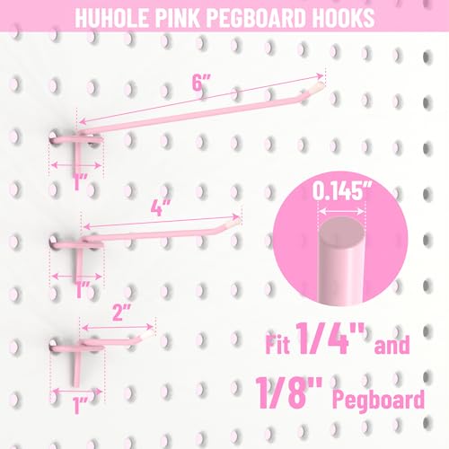 Pink Pegboard Hooks 2 Inch - 50 Pack