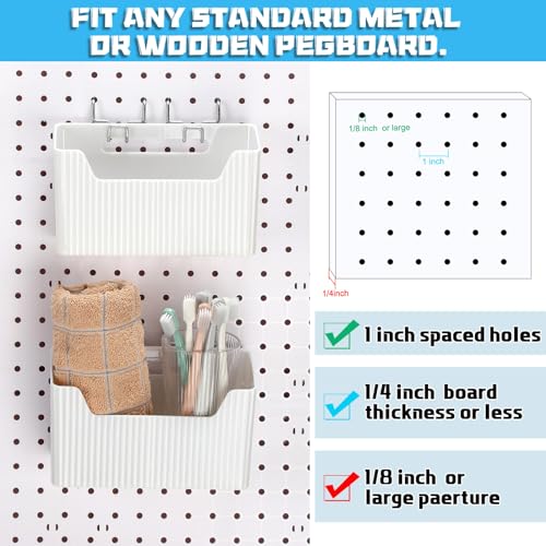 Suzile 4-Piece Plastic Pegboard Bin Set