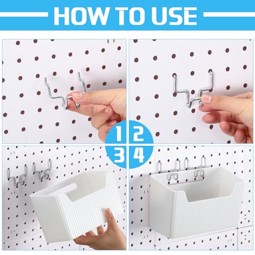 Suzile 4-Piece Plastic Pegboard Bin Set