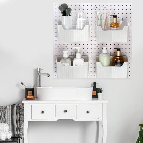 Suzile 4-Piece Plastic Pegboard Bin Set