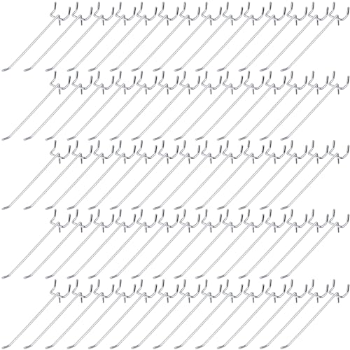 Stainless Steel Pegboard Hooks - 100 Pack