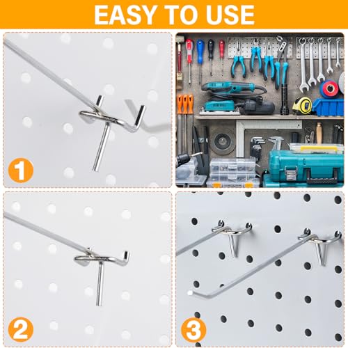 100 Pcs Stainless Steel Pegboard Hooks - 6 Inch