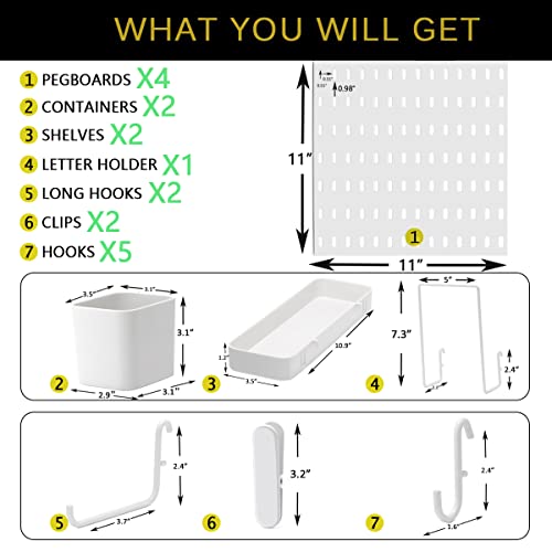 MULSAME Wall Mounted Pegboard Storage Kit
