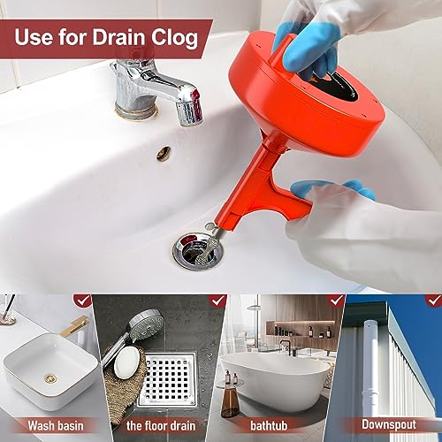25ft Flex Drain Snake with Drill Adapter, Work Gloves
