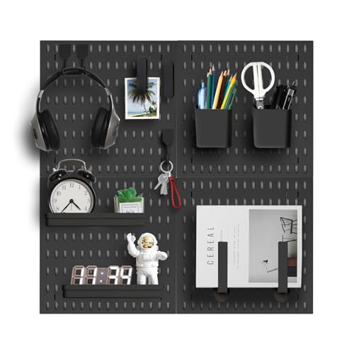 Versatile Black Pegboard Kit for Easy Organization