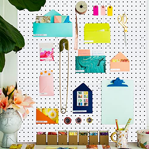 6-Piece White Pegboard Wall Organizer Kit