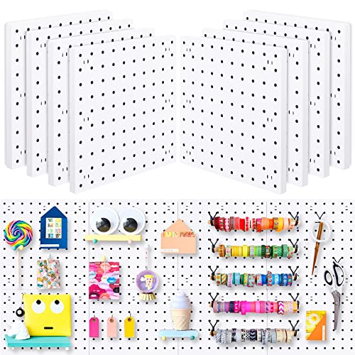 8-Piece White Pegboard Wall Organizer Set