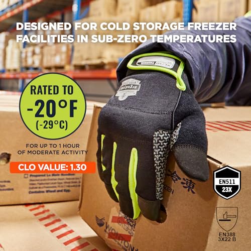 Insulated Freezer Gloves with Grip Palm & Touch Screen