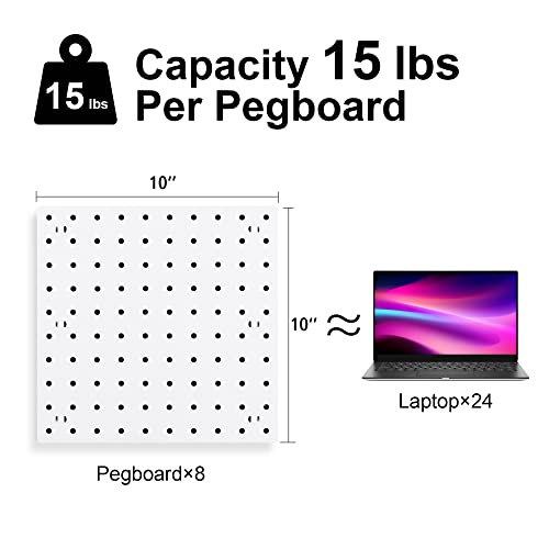 8-Piece White Pegboard Wall Organizer Set