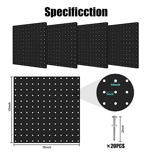 4 Pack Heavy-Duty Metal Pegboard Wall Organizer