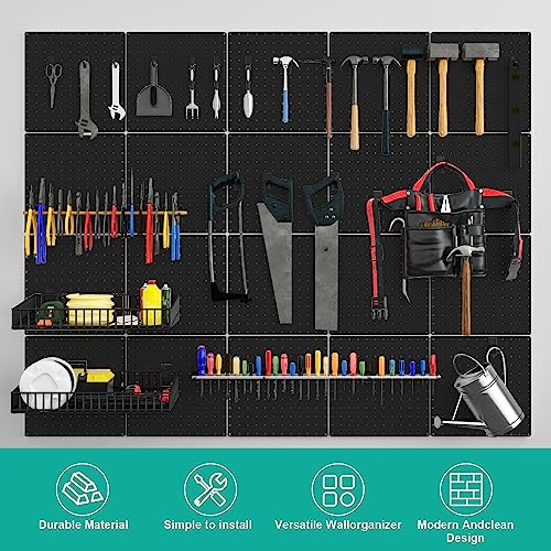 4 Pack Heavy-Duty Metal Pegboard Wall Organizer
