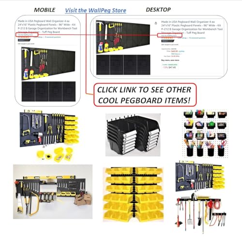 USA-Made Plastic Pegboard Wall Organizer Kit