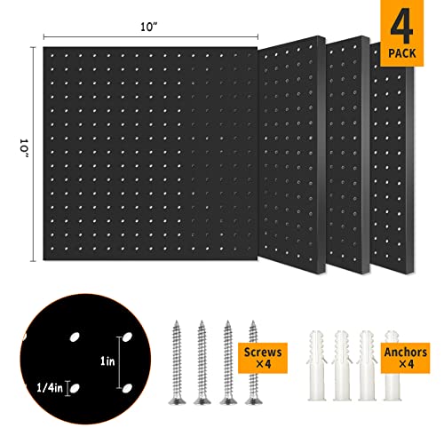 TIDIHAUSE 4-Pack Black 10x10 Inch Pegboard Kits