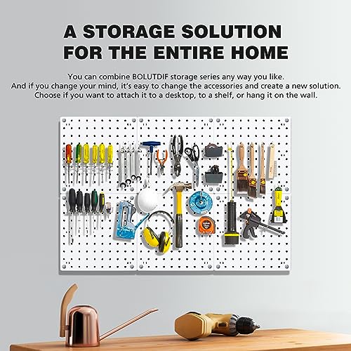 4 Pack White Pegboard Wall Organizer Panels