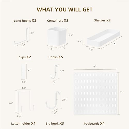 VUSIGN Modular Pegboard Organizer Kit with Accessories