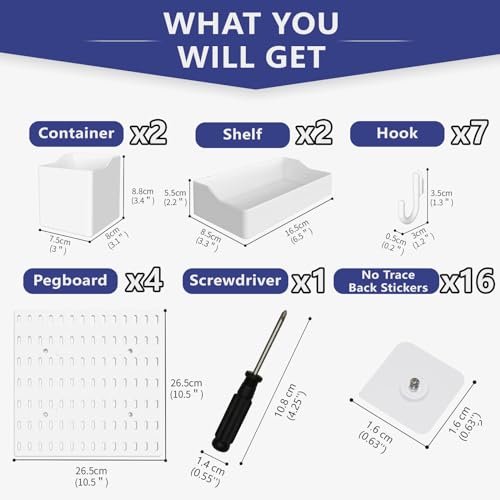 Nafenai Modular Pegboard Organizer Kit with Accessories