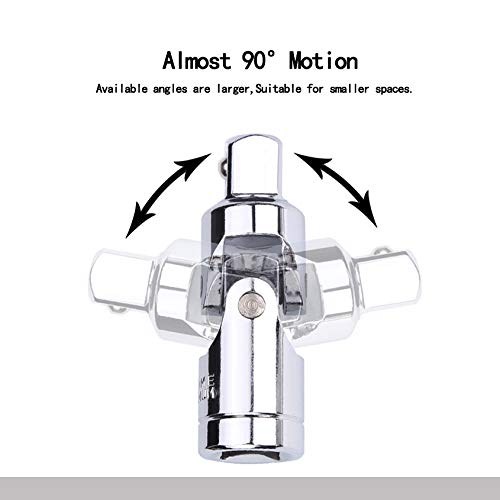 3-Piece Chrome Vanadium Universal Swivel Socket Adapter Set