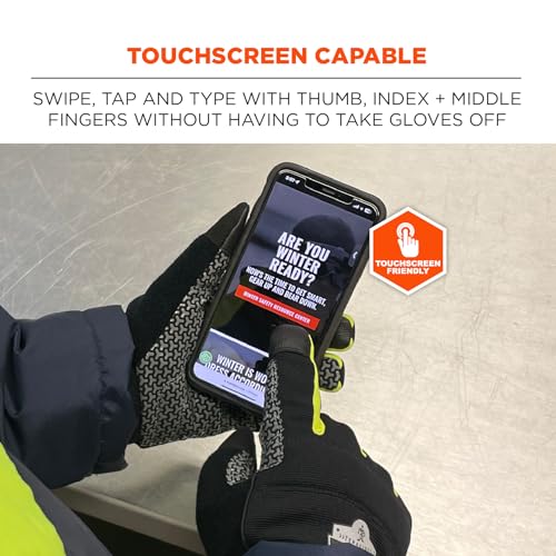 Insulated Freezer Gloves with Grip Palm & Touch Screen