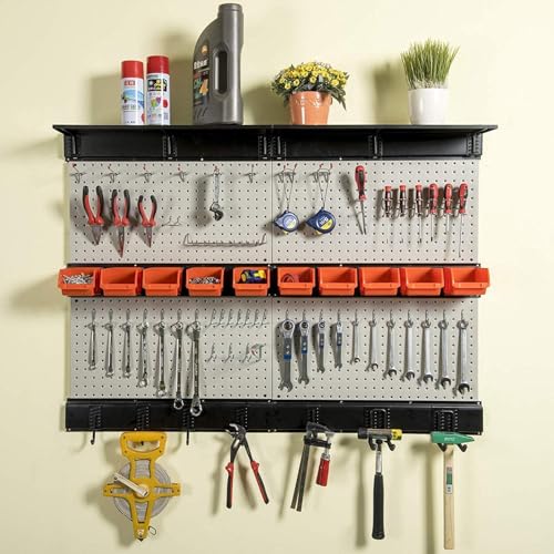 Ultrawall Pegboard Wall Organizer, 48X 36 inch Garage Storage Pegboard with Hooks Storage Bins Tool Board Panel Tool Organizer, 72pcs