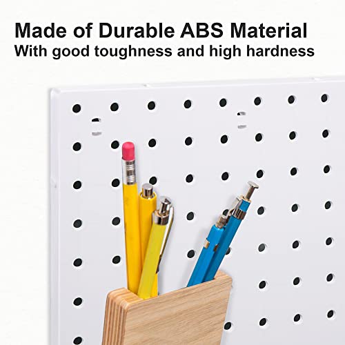 TATU 4Pcs Pegboard, Pegboard Wall Organizer Panels, Easy Installation, Pegboard Combination Kit for Garage Craft Workshop Office Kitchen Bathroom and Study Room (White)
