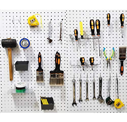 FRIMOONY Pegboard Hooks Assortment with Pegboard Bins, Peg Locks, for Organizing Various Tools, 140 Piece