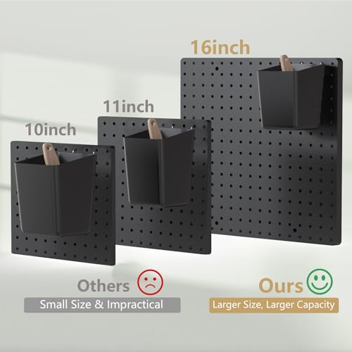 FZK Pegboard 32"*32",Black Pegboard 4pcs and 46 Peg Board Hooks with Strong Ribs Back Holds up for 200Ib,Peg Board,Pegboard Wall Organizer,Peg Boards for Walls for Garage Workshop Office