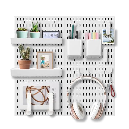 EVDBOBO Wall Organizer Peg Board - Elevate And Declutter Your Gaming And Office - Create A Perfectly Structured Space(White)