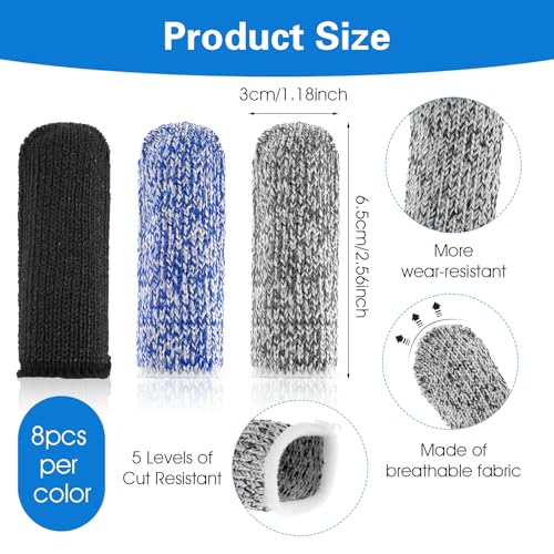 24Pcs Cut Resistant Finger Gloves for Garden, Kitchen