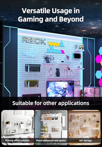 EVDBOBO Wall Organizer Peg Board - Elevate And Declutter Your Gaming And Office - Create A Perfectly Structured Space(White)