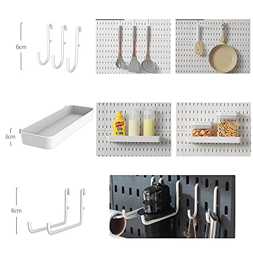 YOKEPO Pegboard Combination Kit with 2 Pegboards with Accessories Modular Hanging for Wall Organizer, Crafts Organization, Ornaments Display, Nursery Storage, White PegBoards for Wall