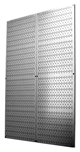 Wall Control 4 Foot Pegboard Sheets with Formed Edges Pegboard – Two Pack of 16in x 48in Metal Pegboard Panels